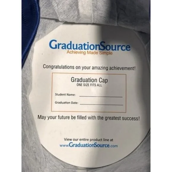 Graduation Source Cap And Gown Royal Blue Kids Size 45 5’ Ft - 5’ 2” Zip Up - Picture 8 of 9